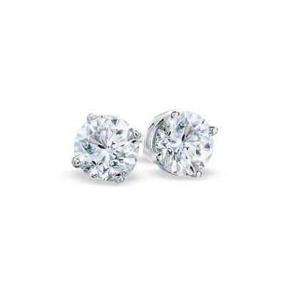 Splendidi orecchini a bottone in oro bianco 14K con diamanti taglio rotondo 2 ct - harrychadent.it
