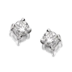 Splendidi orecchini a lobo con diamanti da 1,10 carati in oro bianco 14K