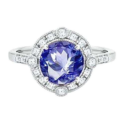 Splendido anello in oro con zaffiro rotondo e diamante dello Sri Lanka da 5,61 carati - harrychadent.it