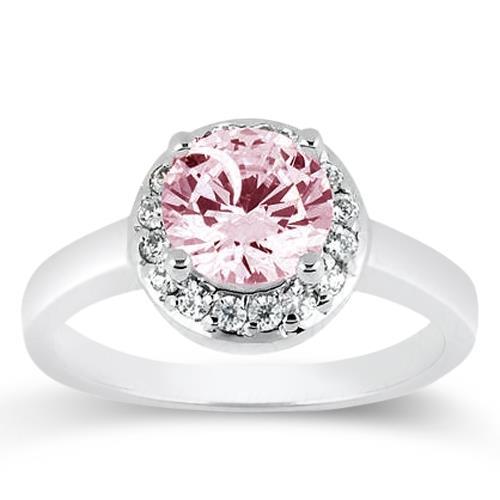 Splendido anello rotondo in oro bianco con zaffiro rosa da 2.81 ct con pietre preziose - harrychadent.it