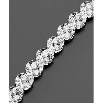 Splendido bracciale in oro bianco con diamanti rotondi nuovo 10 ct - harrychadent.it