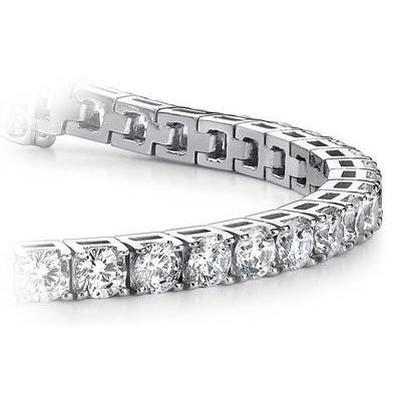 Splendido bracciale tennis con diamanti rotondi 6 carati in oro bianco 14k - harrychadent.it