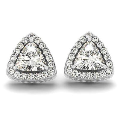 Splendido orecchino a forma di trilione e taglio rotondo con diamanti da 4,70 ct - harrychadent.it