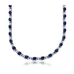 Sri Lanka Blue Sapphire Diamond 40,25 Carati Collana Donna