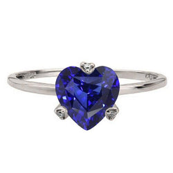 Srilanka Sapphire Solitaire Anello a forma di cuore 2 carati Gioielli da donna