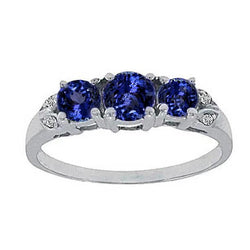 Tanzanite AAA Round Diamond 2.75 carati anello gioielli con pietre preziose