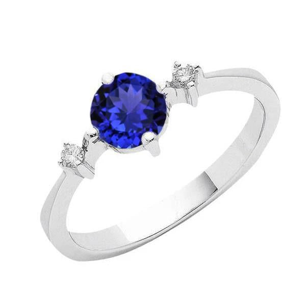 Tanzanite AAA Round Diamonds Women Fancy Ring Oro bianco 0.75 carati - harrychadent.it