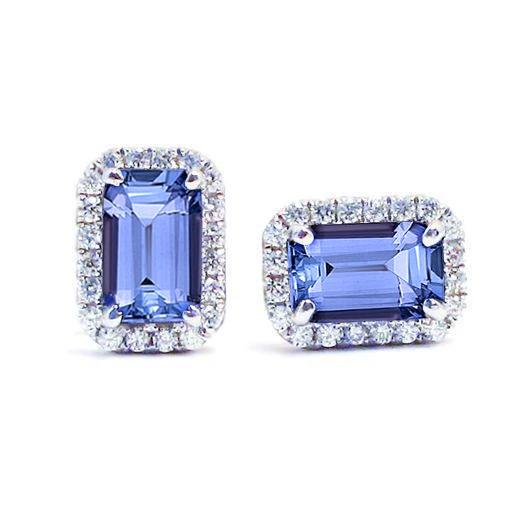 Tanzanite Con Diamante 5.50 Carati Orecchini A Bottone Halo Jewelry Novità - harrychadent.it