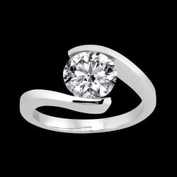 Tensione di diamante da 2 carati come l'impostazione di un anello solitario