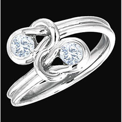 Toi et Moi Anello di fidanzamento nuziale in stile nodo con diamante da 1 carato