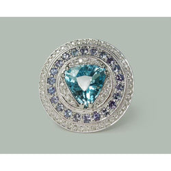 Topazio Blu Anello Cocktail