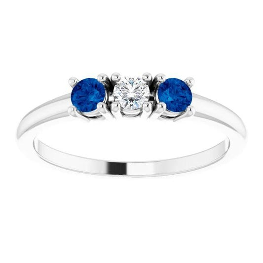 Tre anelli di diamanti in pietra 0.60 carati cyylon blue zaffiro gioielli nuovo - harrychadent.it