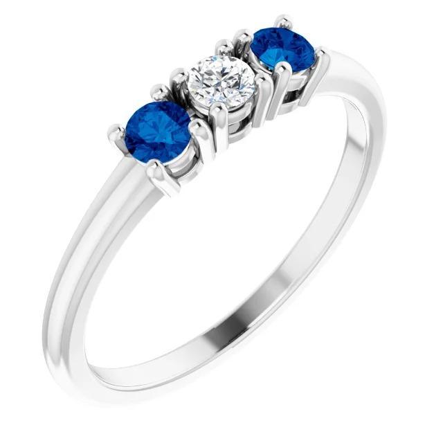 Tre anelli di diamanti in pietra 0.60 carati cyylon blue zaffiro gioielli nuovo - harrychadent.it