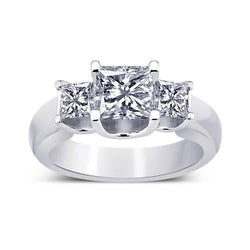 Tre pietre Princess Diamond Ring 2.30 carati in oro bianco 14 carati Novità