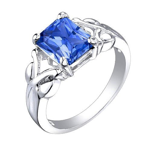 Trilioni di diamanti da donna Anello in stile vintage con zaffiro 3 pietre 2.50 carati - harrychadent.it