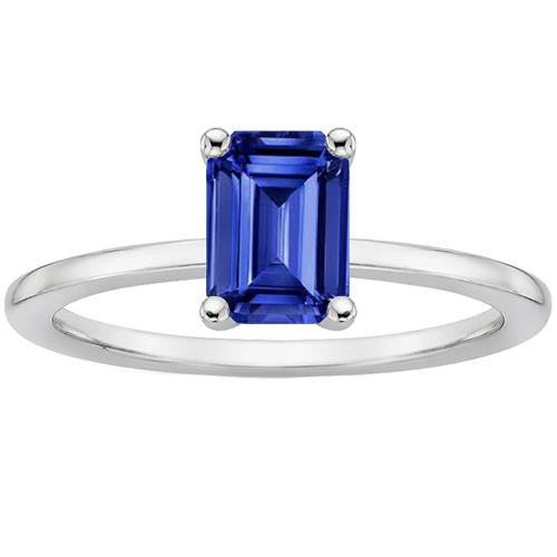 Anello solitario smeraldo blu zaffiro 3 carati griffe impostazione - harrychadent.it