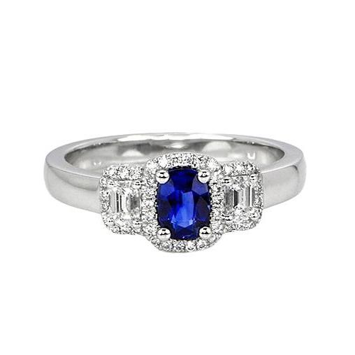 3 pietre stile zaffiro blu e anello di diamanti 5 carati nuovo - harrychadent.it