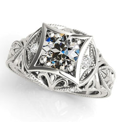 vecchio minatore Diamante Fancy Wedding Ring Antique Style 2,50 carati