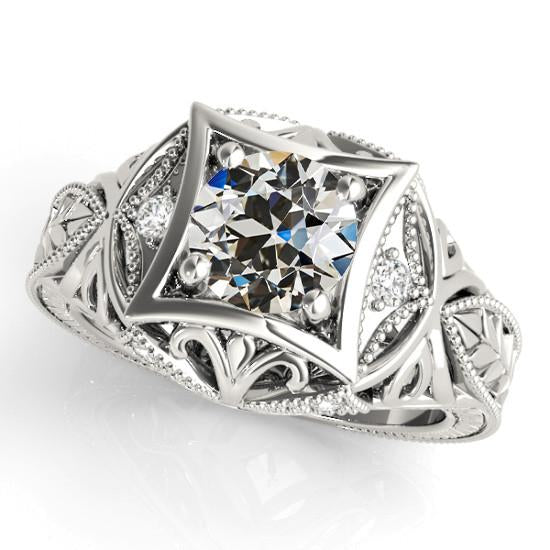 vecchio minatore Diamante Fancy Wedding Ring Antique Style 2,50 carati - harrychadent.it