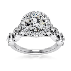 vecchio minatore Diamante Halo Ring Pave Infinity Style Gold 7,50 carati